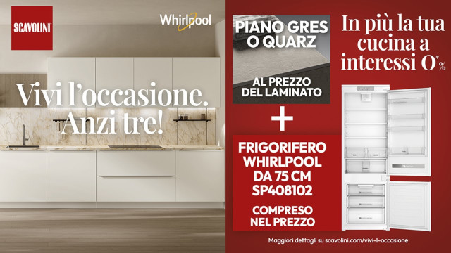Promozione Whirlpool con Scavolini
